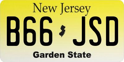 NJ license plate B66JSD