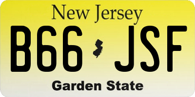 NJ license plate B66JSF
