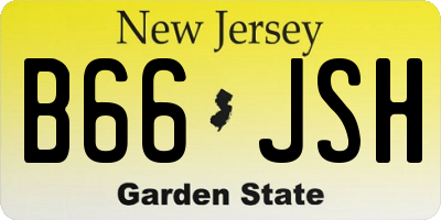 NJ license plate B66JSH