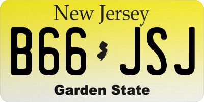 NJ license plate B66JSJ