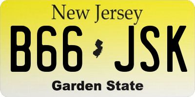 NJ license plate B66JSK