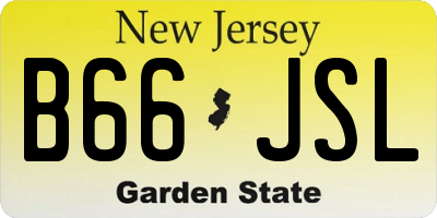 NJ license plate B66JSL