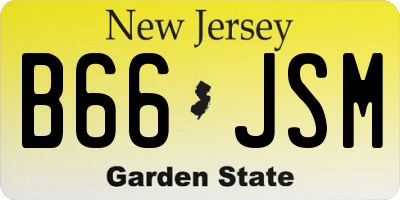 NJ license plate B66JSM