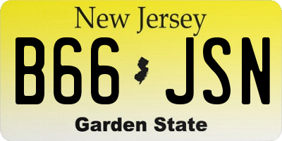 NJ license plate B66JSN