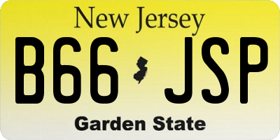 NJ license plate B66JSP