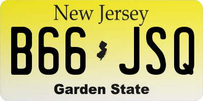 NJ license plate B66JSQ