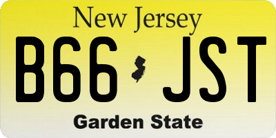 NJ license plate B66JST
