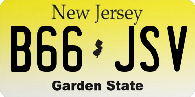 NJ license plate B66JSV