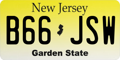 NJ license plate B66JSW