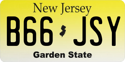 NJ license plate B66JSY