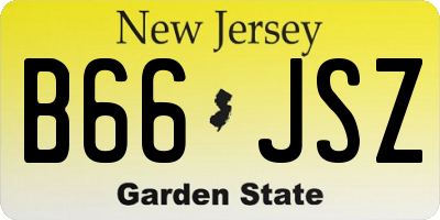 NJ license plate B66JSZ