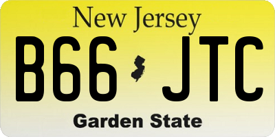 NJ license plate B66JTC