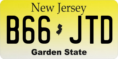NJ license plate B66JTD