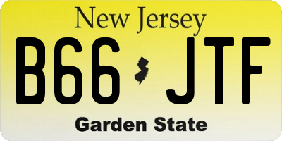 NJ license plate B66JTF