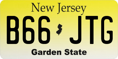 NJ license plate B66JTG