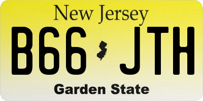 NJ license plate B66JTH