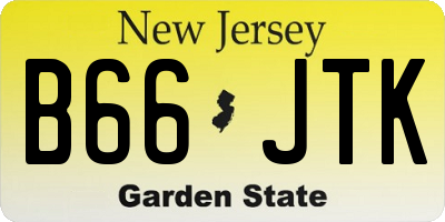 NJ license plate B66JTK
