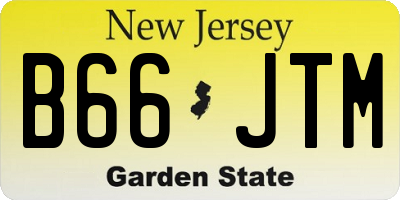 NJ license plate B66JTM