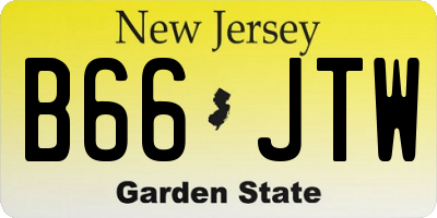 NJ license plate B66JTW