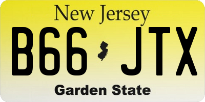 NJ license plate B66JTX