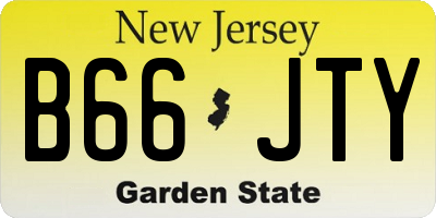 NJ license plate B66JTY