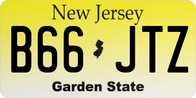 NJ license plate B66JTZ