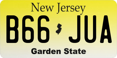 NJ license plate B66JUA