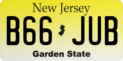 NJ license plate B66JUB