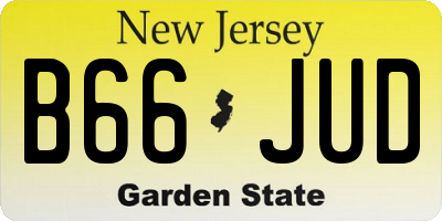 NJ license plate B66JUD