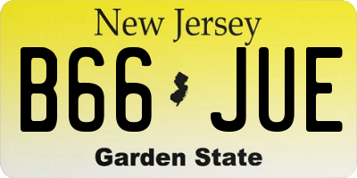 NJ license plate B66JUE
