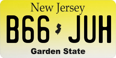NJ license plate B66JUH