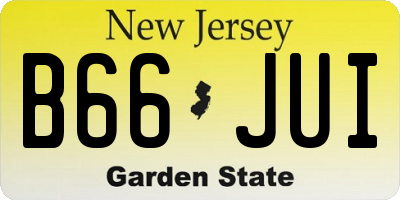 NJ license plate B66JUI
