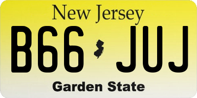 NJ license plate B66JUJ