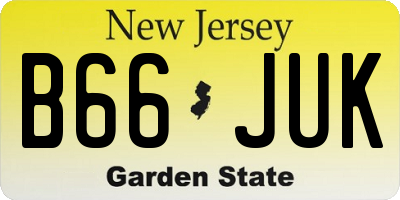 NJ license plate B66JUK