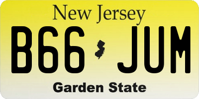 NJ license plate B66JUM