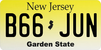 NJ license plate B66JUN
