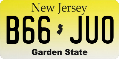NJ license plate B66JUO