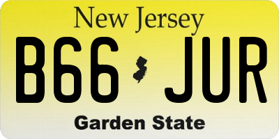 NJ license plate B66JUR