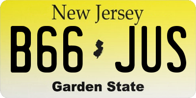 NJ license plate B66JUS