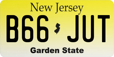 NJ license plate B66JUT