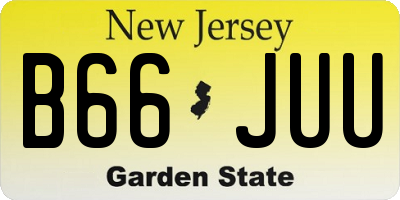 NJ license plate B66JUU