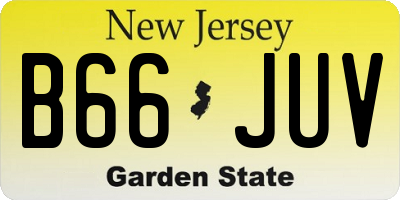 NJ license plate B66JUV