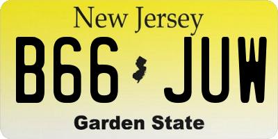NJ license plate B66JUW