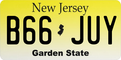 NJ license plate B66JUY