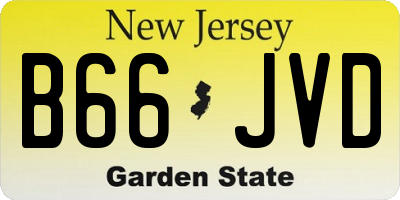NJ license plate B66JVD