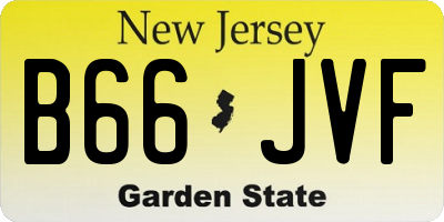 NJ license plate B66JVF