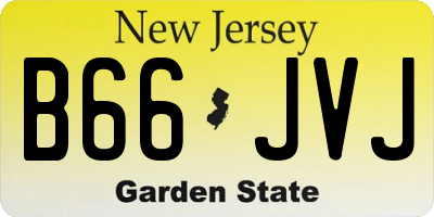 NJ license plate B66JVJ