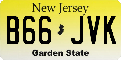NJ license plate B66JVK