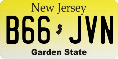 NJ license plate B66JVN