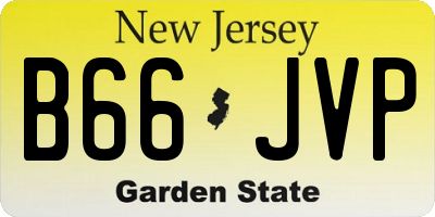 NJ license plate B66JVP